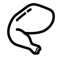 chicken thigh line icon