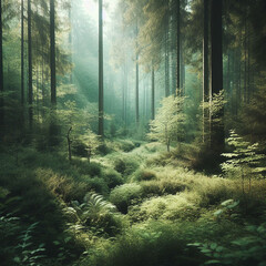 Obraz premium morning in the forest