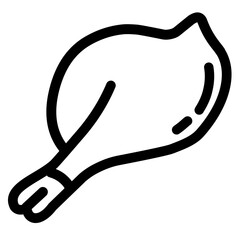 chicken thigh line icon