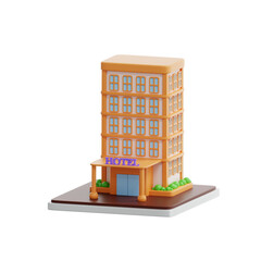 3d rendering hotel building illustration