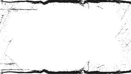 Grunge brush painted ink stamp banner frame on white background
