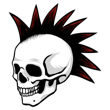 Skull Punk Head Illustration