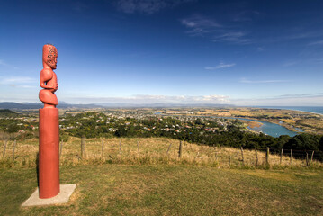 Fototapeta na wymiar View of Whakatane township from Kohi Point Lookout, North Island, New Zealand