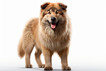 Caucasian Shepherd Dog on a white background. Adorable 3D cartoon animal portrait.