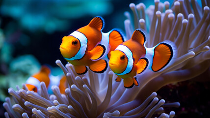 Nemo Aquatic animals under water. - obrazy, fototapety, plakaty