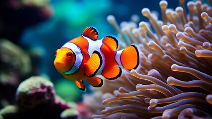 Fototapeta na wymiar Nemo Aquatic animals under water.