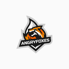 Vector Logo Illustration Fox Simple Mascot Style