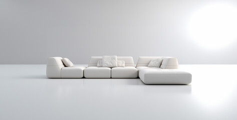 modern living room with sofa, a Modern Modular Sofa white studio
