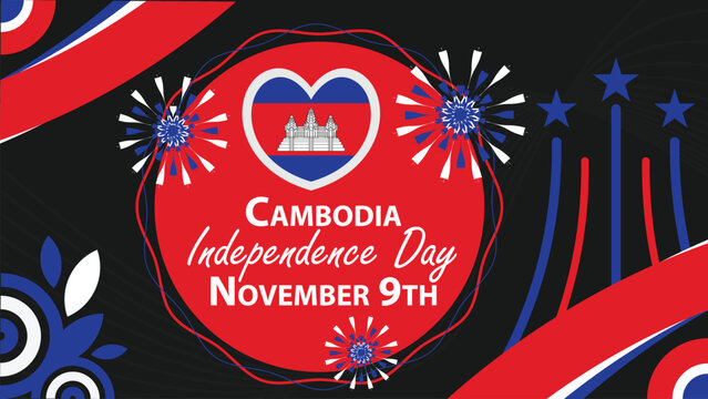 Cambodia Independence Day vector banner design. Happy Cambodia Independence Day modern minimal graphic poster illustration. - Powered by Adobe