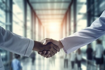 Human Handshake with Doctor Hand