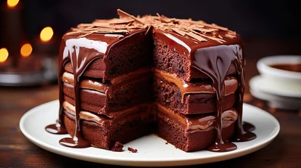 Foto op Plexiglas とろけるチョコレートケーキ © Hanasaki