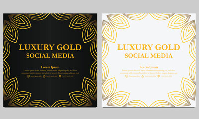 luxury elegant golden floral social media template. suitable for social media post, web banner, cover and card
