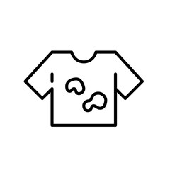 T shirt with stains. Pixel perfect, editable stroke icon