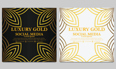 elegant golden floral social media template. suitable for social media post, web banner, cover and card