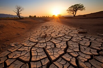 A lifeless, cracked landscape, a poignant symbol of prolonged drought