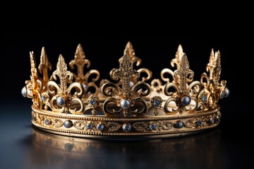 Isolated Gold Crown Shines with Prestige and Grandeur