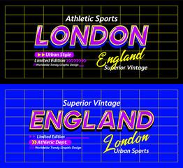 England London urban modern sports typeface superior vintage, typography, for t-shirt, posters, labels, etc.