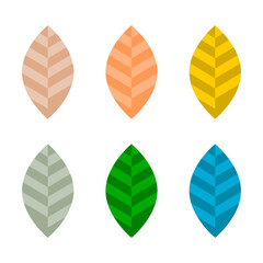 Set leave tree icon flat vector design