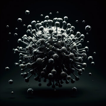 Multiplying viruses, Virus spikes. dark virus. high quality photos
