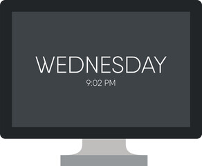 monitor with word illustration