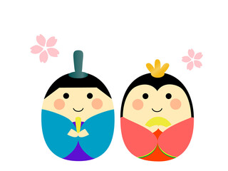 かわいいひな人形のイラスト