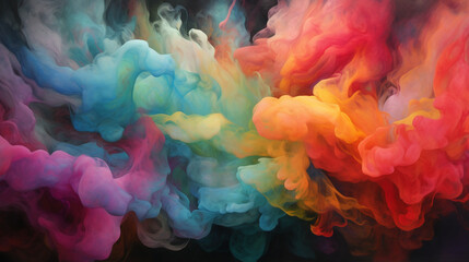 Fototapeta premium dreamscape where colorful smoke abstract colorful background
