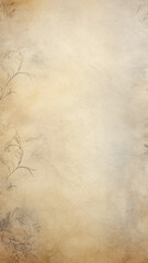 Fototapeta premium high narrow background, vertical autumn wall parchment, with light floral ornament of autumn leaves