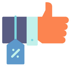 discount hand flat icon