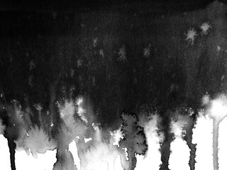 watercolor black asian ink abstract hand drawn. isolated white background .wet on wet style.	