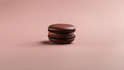 Keuken spatwand met foto Chocolate macaron with soft background. © Iqra