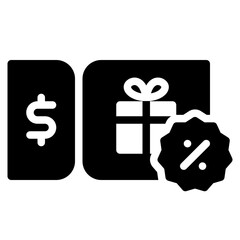 gift coupon black solid icon