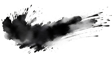 Obraz premium The brush stroke is black and the texture is on a white background.