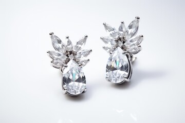 Glistening crystal earrings complementing a formal ensemble