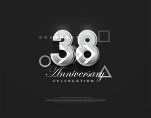 38th anniversary number, modern elegant and simple. Premium vector background for greeting and celebration.