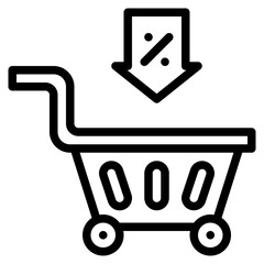 shopping cart black outline icon - 670341412