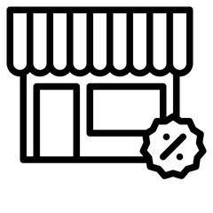 store discount black outline icon - 670341418