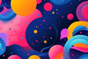 Playful and colorful social media background with vibrant shapes