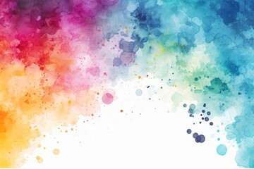 Playful and colorful wallpaper background adorned with vibrant watercolor splatters