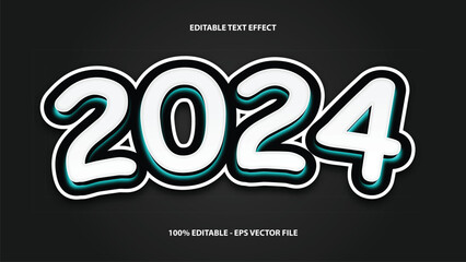 2024 text effect editable with modern font style