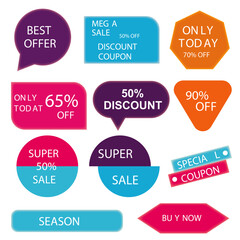 Sale stickers and tags collection vector illustration