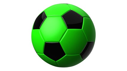 Green soccer ball on white background.
3d illustration.

