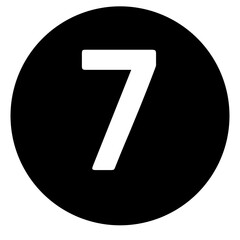 number 7 in black