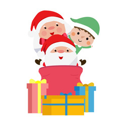 christmas tree with santa claus, santa claus set, santa claus and snowman