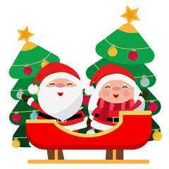 christmas tree with santa claus, santa claus set, santa claus and snowman