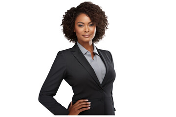 good looking business woman isolated on transparent background