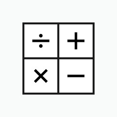 Obraz premium Calculator Icon. Math, Cashier. Calculate, Accounting Symbol. 