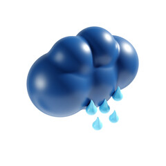 cloudy and drizzly weather 3d illustration