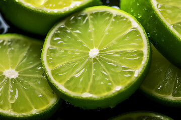 Close up lime slice background