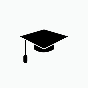 Graduation Cap Icon. Academy, College. Intellectual, Educated People Symbol.