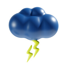 thunder and cloudy weather 3d illustration